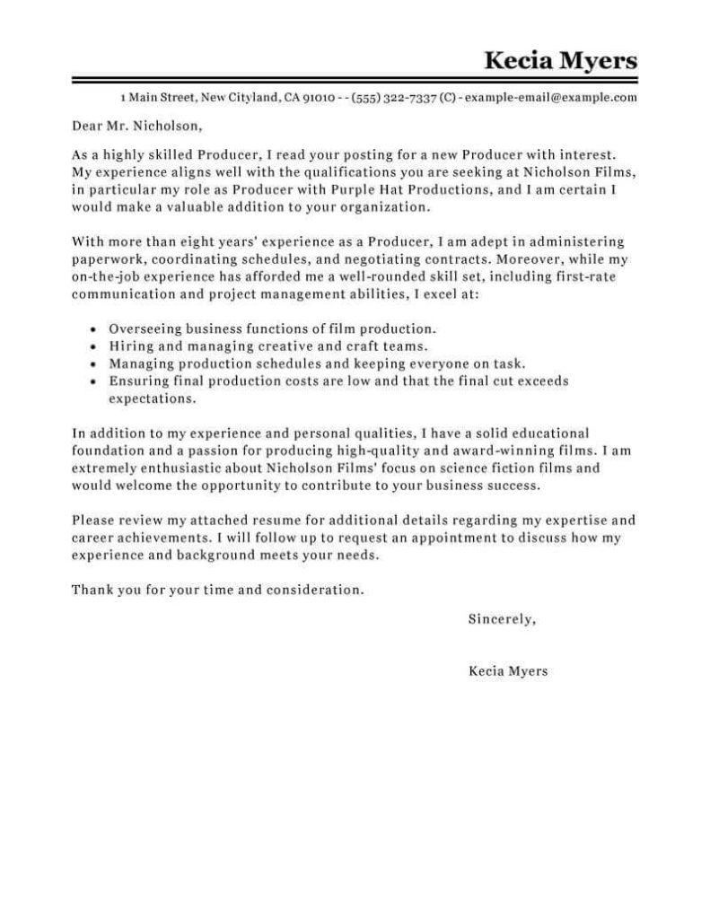 how to write a cover letter for media job