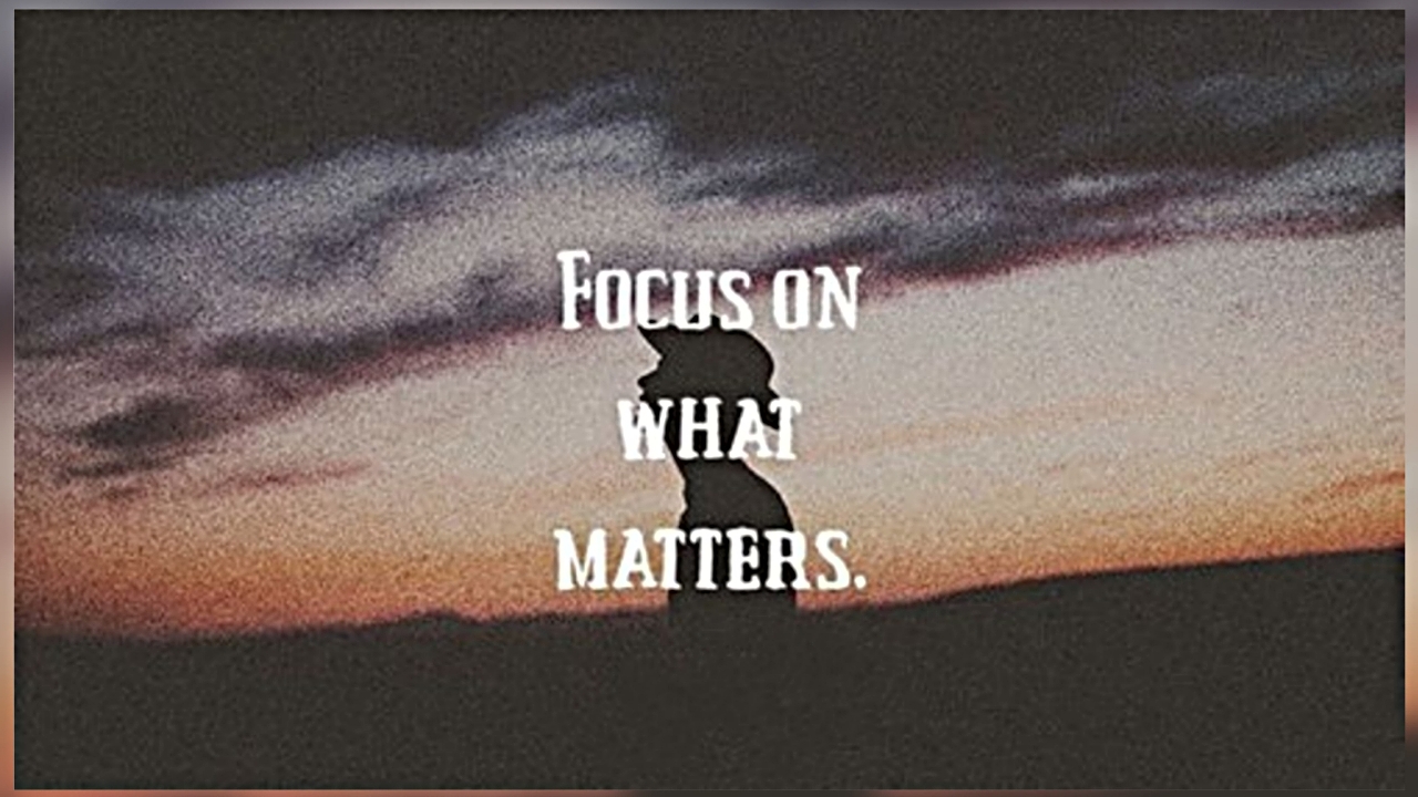 Focusing topic. Focus on yourself. Focus n what matters. Focus on yourself Tweet. On what matters Volume one.